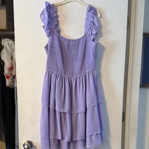 Chic Lilac Ruffle Mini Dress